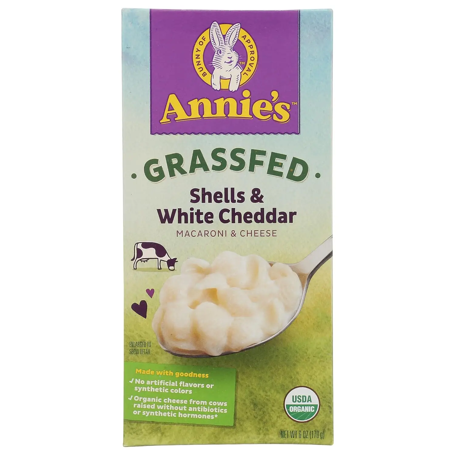 Annies Homegrown Macaroni and Cheese Shell White Cheddar, 6 oz