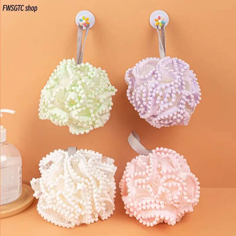 Large exfoliating bath sponge ball, soft and fragrance-free. This gentle body scrubber works great for skin exfoliation. Ideal for shower and spa use. Single piece, compliant with California Prop 65.