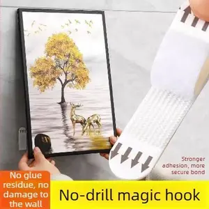 No-drill wall hooks for wedding photos and picture frames, adhesive Velcro, invisible door hooks.
