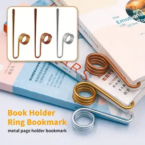 Upgrade Book Holder Ring Bookmark Metal Thumb Book Page Holder, Finger Ring Book Opener Holder for Book Lovers Reading Women, Men, Light Weight Book Opener Tool