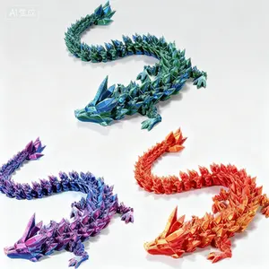 Flexible Articulated Dragon Figures 12 Inch 3 Piece Set, Fidget Sensory Toys for Stress Relief, Bendable Poseable Dragon Models for Adults and Kids, Anxiety Relief Toys for Autism and ADHD