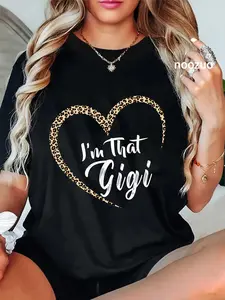 100% Cotton Unisex Grandma Tshirts For Women I'm That Gigi Grandma T-Shirt Casual Top