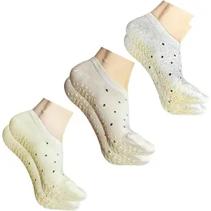 Cute Polka Dot Yoga Socks for Women – Non Slip Grip Pilates Barre Socks, Ruffle Crew Style, Size 5-9