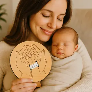 Hospital Wristband Display Stand Décor - Laser-Cut Gifts for Mothers and Fathers, Keepsake for Mother's Day, Father's Day, and Easter - Decoration mannequin head Newborn Family Heirloom mannequin head Memento Shadow mannequin head Signs mannequin head