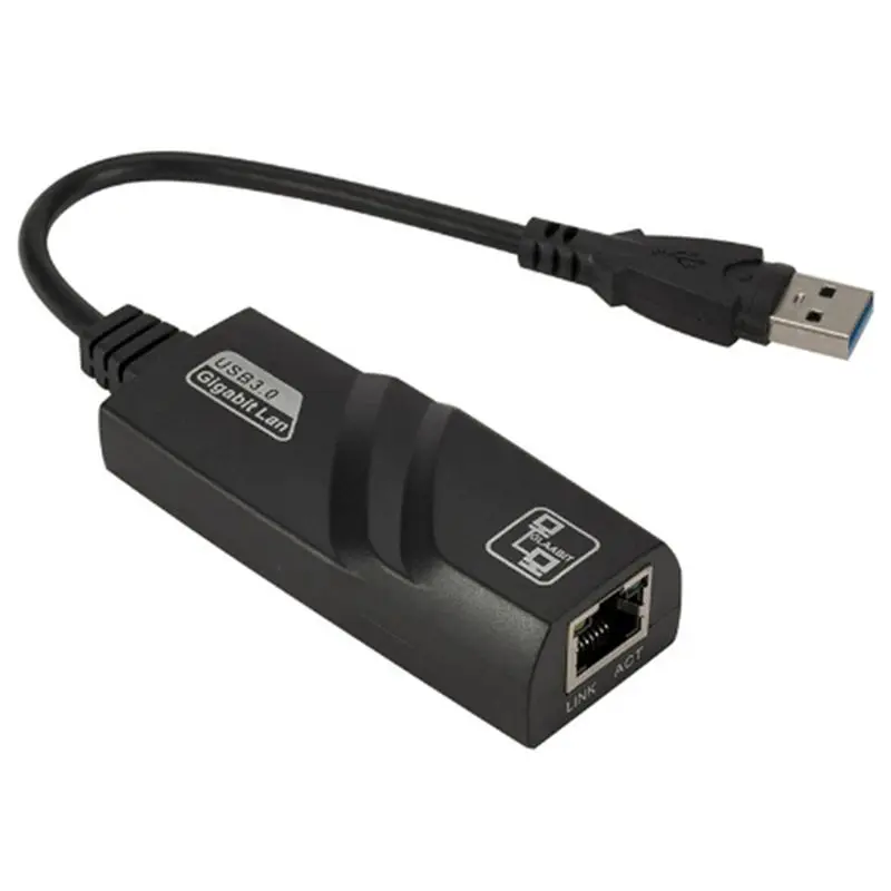 USB 3.0 to Gigabit LAN Ethernet Adapter - 1000 Mbps Network Card with Cable, Plug, Port for Computer, Android TV, Windows 10 PC Household Appliance Accessory