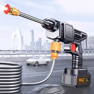 High pressure car wash water gun, wireless charging lithium battery, household strong boost electric water grab car wash artifact, real 21V5 battery * 2