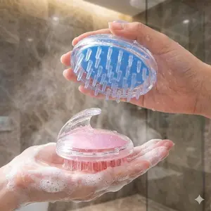 Silicone Scalp Massager Brush for Deep Cleansing, Anti-Dandruff & Itch Relief. SPA-Grade Hair Care Comb for Sensitive Scalp, Portable Travel Design. Washable, Durable, Tangle-Free, Anti-Slip Exfoliating Tool for Scalp & Hair Care.