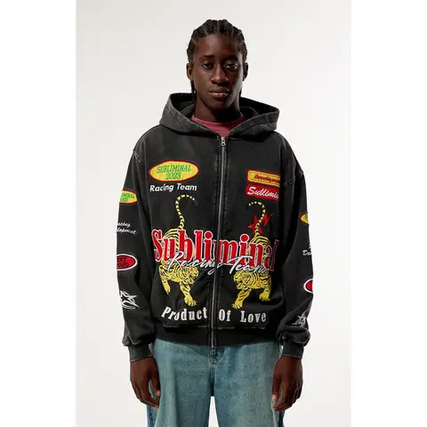 Pacsun Men's Subliminal Racing Full Zip Hoodie