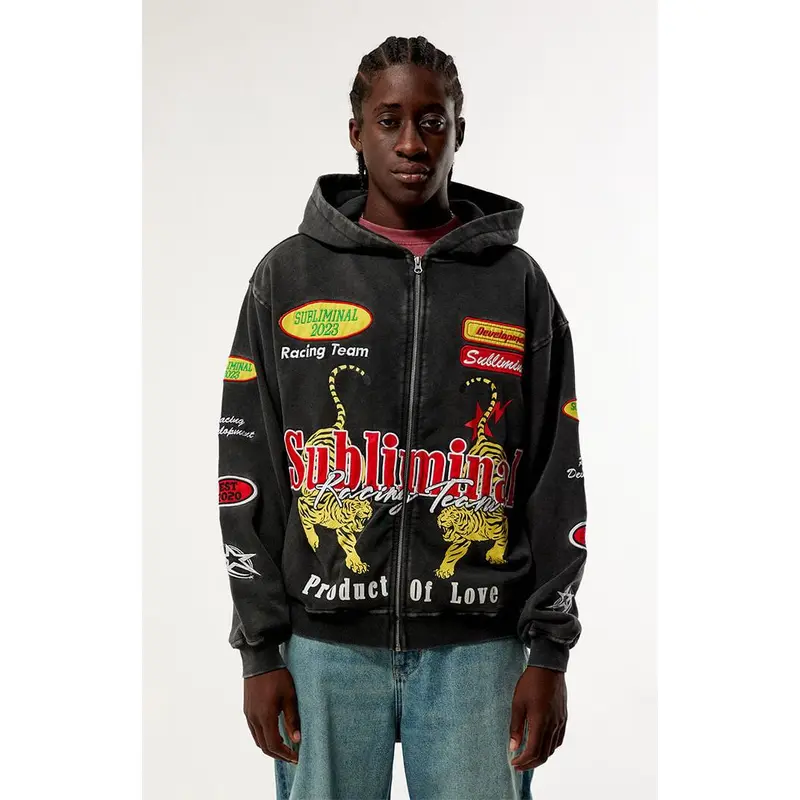 Pacsun Men's Subliminal Racing Full Zip Hoodie