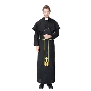 European and American Halloween, Easter, Carnival Adult Male Priest Costume