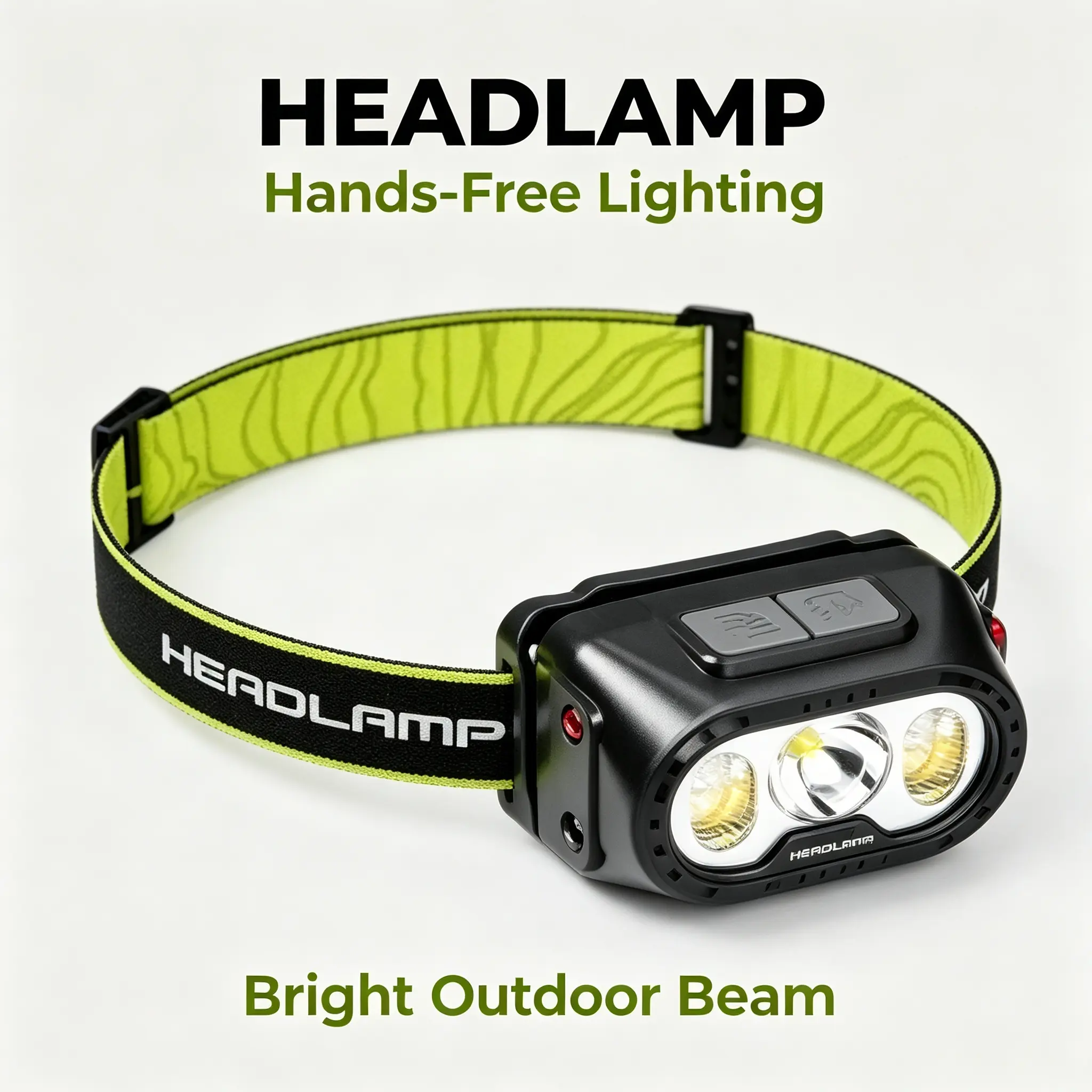 High Bright Outdoor Headlamp with Adjustable Light Modes, Angle-Adjustable Lamp Head, Lightweight Design, Flashlight Function, Headband, Helmet Mount for Hiking, Construction Workers, Avid Angler, Boosts Work Efficiency