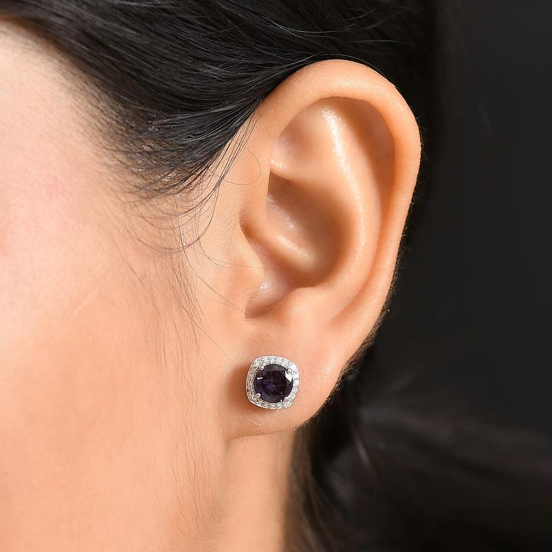 Certified & Appraised AAA Luxuriant Lab Grown Alexandrite and G-H SI Lab Grown Diamond 2.90 ctw Earrings in 10K White Gold Christmas Gifts