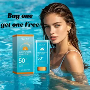 Buy one get one free, 50+ SPF moisturizing sunscreen cream, portable oil-free moisturizing sunscreen stick, waterproof and UV protection, suitable for all skin tones, long-lasting protection, a travel gift essential for summer.   regrowth   formula