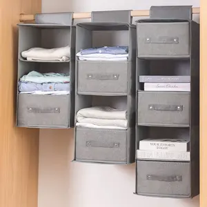 1 PCS Clothing Storage Hanging Bag - High quality non-woven fabric- Suitable for Wardrobe Storage - Closet Organizer - Bedroom Storage - Multi-layer Storage - Strong Load-bearing Capacity - Large Capacity