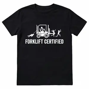 HAGBDH Women's Forklift Certified T-Shirt - Funny Graphic Tee, Ribbed Classic Casual Short-Sleeve Shirt with Balloon Design for Outdoor Use