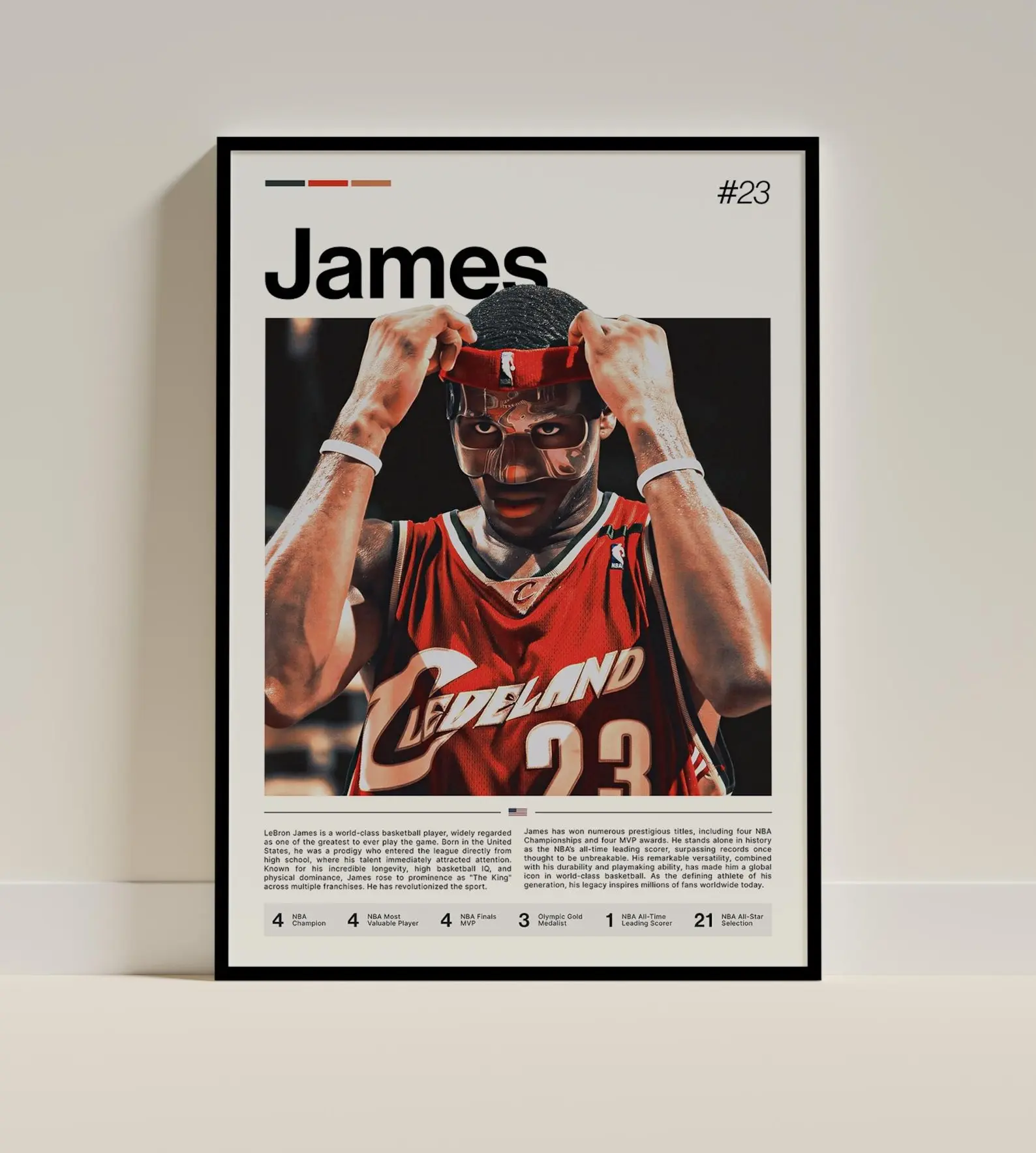 LeBron James Poster, NBA Basketball Print, Sports Artwork, James Lakers NBA [Unframed]