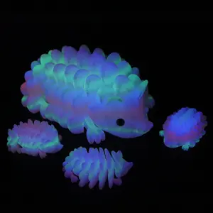 4pcs 3D Printed Hedgehog Set, Realistic Design, Glow in Dark, Perfect Gift for Birthdays & Halloween, Decorative Figurines for Home Decoration