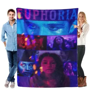 Euphoria Moody Blue Violet Glow Art Blanket, Soft Throw For Bed Sofa, Aesthetic Home Decor Gifts for Graduation 2026, Cozy for Him Her, Besties Birthdays Present, Snuggle Essential for Self Care