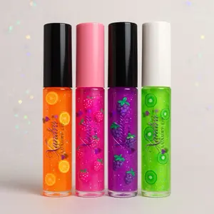 Xandra Luxury Lipgloss - Vibrant Glitter Finish in Orange Pink Purple & Green - Bold Lip Looks Makeup Cosmetic - Glossy Lipstick for Statement Makeup
