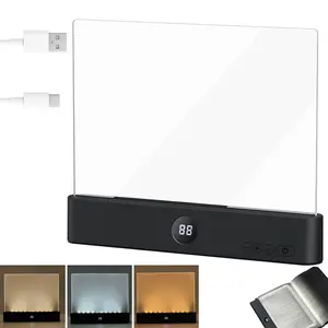 Rechargeable Clear LED Flat Book Light with Timer Dimmable Panel for Reading in Bed Night Light for Women Readers Kids Book Lovers