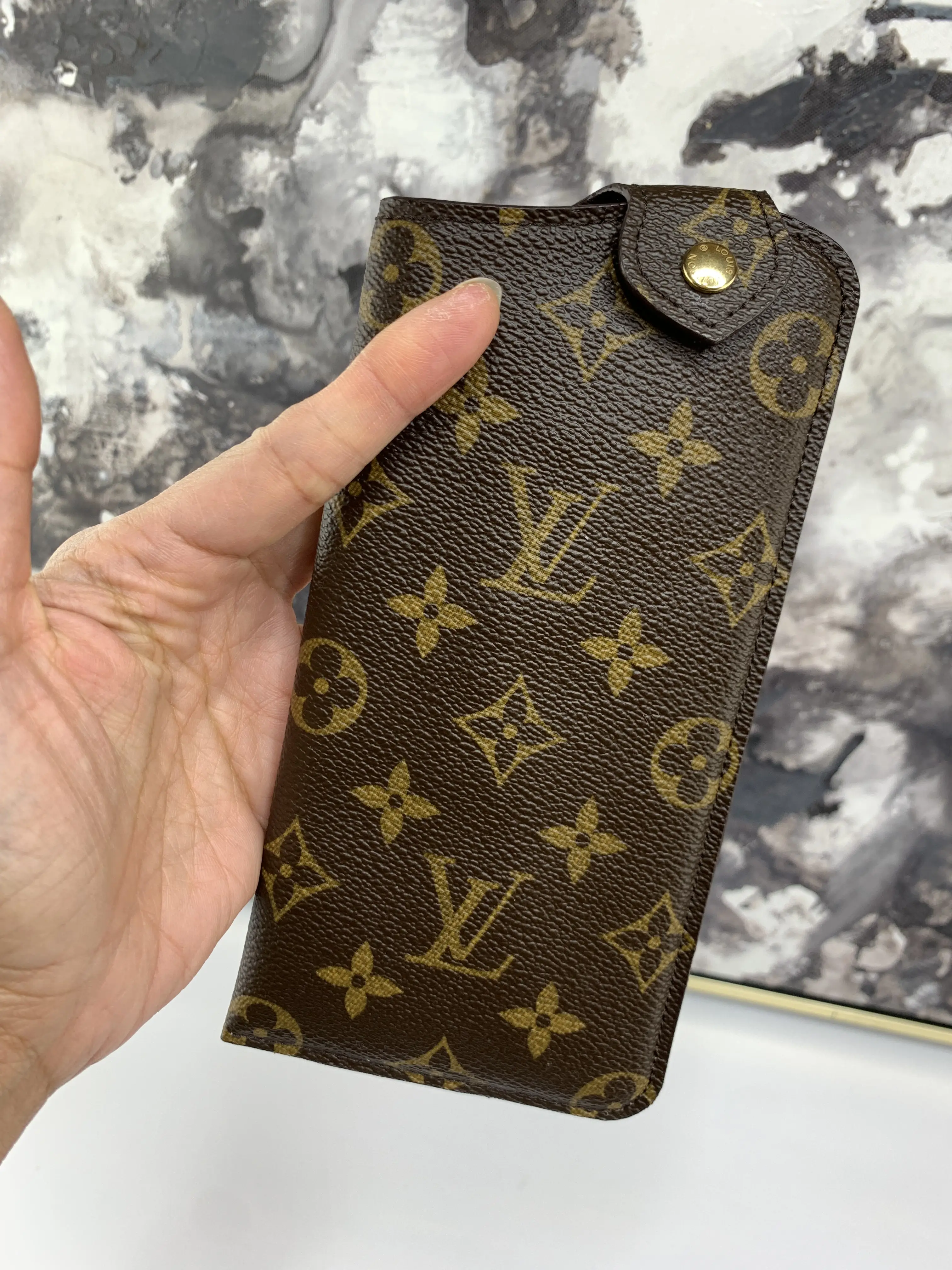 Pre-owned Louis Vuitton canvas Small Leather Goods Sunglass Case MM