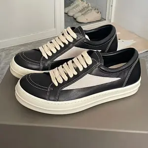 Men's American casual board shoes with thick soles, round toe design and low top, lace-up sports shoes for anti-slip