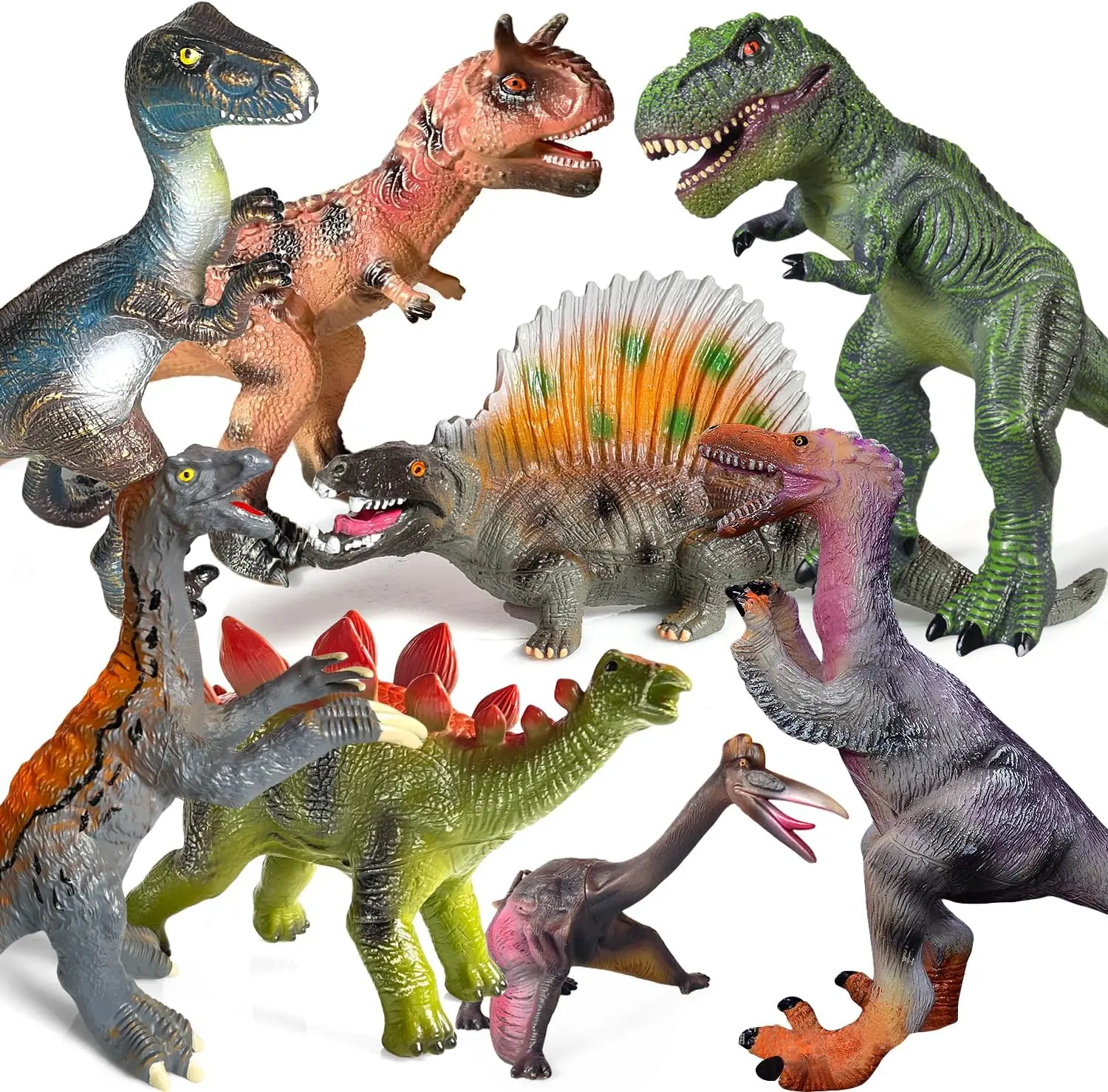 8-piece dinosaur toy set, dinosaur tyrannosaurus rex model, large soft dinosaur toy for dinosaur enthusiasts - the perfect dinosaur