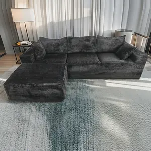 110" L-Shaped Sectional Sofa, Corduroy Chaise, Memory Foam, Modular Design, Living Room Storage 110" L-Shaped Sectional Sofa, Corduroy Chaise, Memory Foam, Modular Design, Living Room Storage