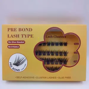 No Glue Needed False Cluster Eyelashes, Self-Adhesive Press-On Lash Set, 48 Pcs / Box Natural Curl Design, Easy to Wear, Perfect for Daily Use & Makeup Enhancement