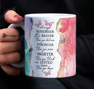 Self Reminder Affirmation Mug, Daily Positive Quote Mug Wrap, 11oz & 15oz Coffee Cup, Motivational Gift for Her, Thanksgiving Gratitude Mug