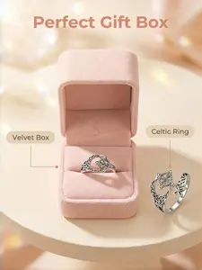 Alone Luna Witch Knot Ring Set with Box, Celtic Knot Protective Ring, Fashion Jewelry, Retro Geometric Ring, Party Accessory, Birthday Gift