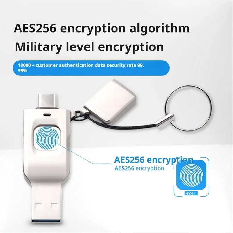 Fingerprint encrypted USB flash drive storage portable memory High-Speed memory stick Thumb drive external hard drive disk