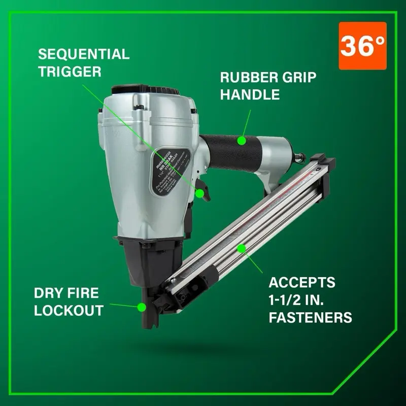 MR38AK. 36 DEGREE 1-1/2 INCH STRAP-TITE️ METAL CONNECTOR NAILER | METABO HPT NR38AK  Model# NR38AK