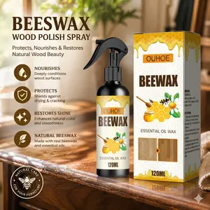 Beeswax Wood Polish Spray for Furniture Care – Protective Shine Mist to Nourish, Restore Color and Prevent Cracking on Wood Surfaces