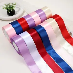 (5 Rolls) Diy Rose Flower Material Satin Ribbon For Decorating Cakes, Gifts, Wedding & Party Favor, Bowknot Ribbon