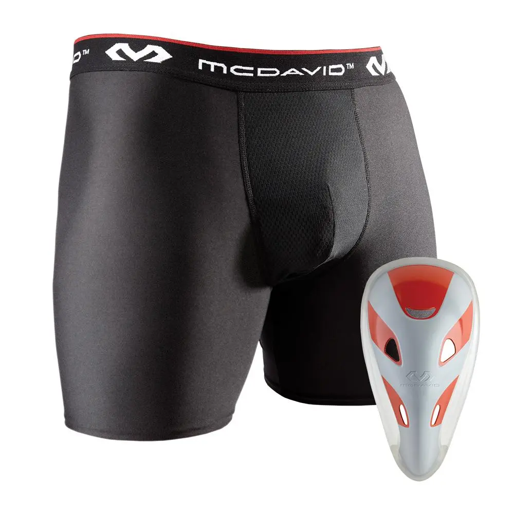 Men's Contoured Elastic Fabric Flex Boxer Briefs with Protective FlexCup™, Performance Stretch Activewear for Softball