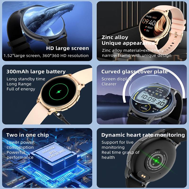 Smart Fitness Tracker with Bluetooth Call, Heart Rate & SpO2 Monitor, 24/7 Health Tracking, Sleep Analysis, IP67 Waterproof for Swimming, Compatible with Android iOS, Long Battery Life, Waterproof Smartwatch