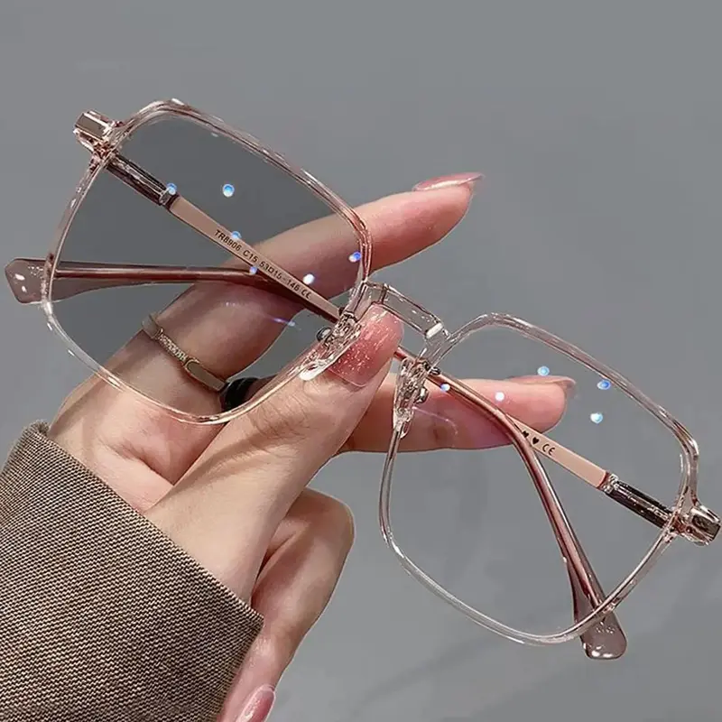 Unisex Simple Square Frame Anti-blue Light Eyeglasses, Basic Flat Frame Fashion Eyeglasses for Men & Women, Fashion Eyeglasses for Work, Daily Decor, Stylish Square Frames, Trendy Casual Glasses, Stylish Trendy Eyewear