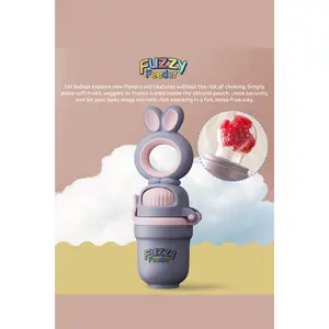 Fuzzy Feeder™ Baby Push Pop Fruit Feeder – No-Mess Feeding Solution - Purple