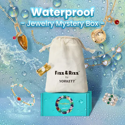 FizzandRizz Waterproof 4-piece Mix Random Jewelry Set - Assortment Kit with Necklace, Bracelet, Ring, Earrings - Women's Birthday Gift Bridal Butterflies Bloodstone Chains Kit