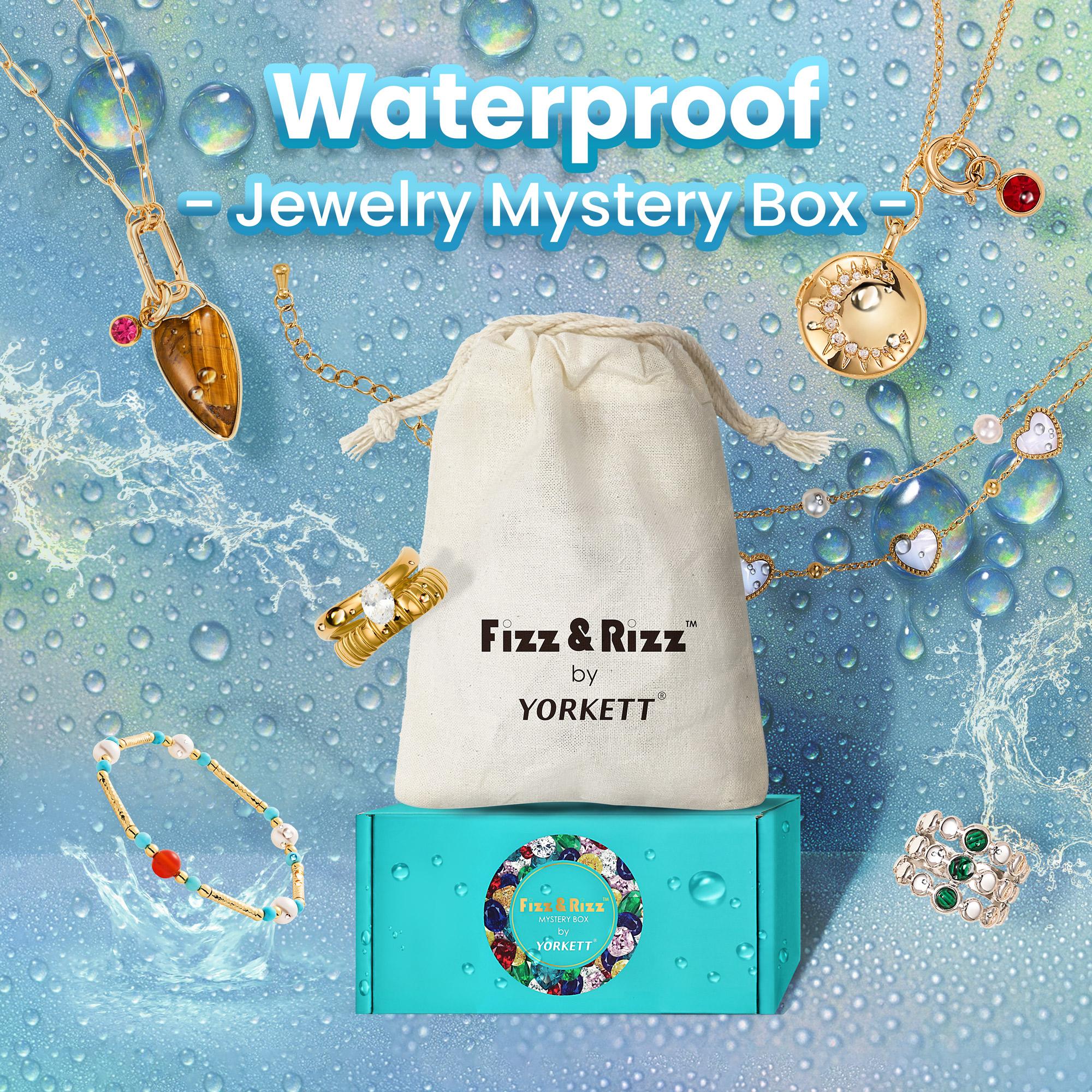 [Deals For You Days] FizzandRizz by Yorkett Waterproof Jewelry Mystery Box – Random Necklace, Bracelet, Ring, Earrings – Surprise Gift for Birthday, Graduation, Anniversary