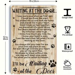 Art Deco Dog Memorial Metal Sign: Vintage Pet Tribute Plaque, 8x12 Inch