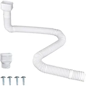 16.5ft Long Gutter Downspout Extensions, Downspout Extender Drainage Pipe for 2"*3" and 3"*4" Downspout, Outside Diameter 3.1 Inches, Pipe Stretched Length 16.5ft (White-1 pack)