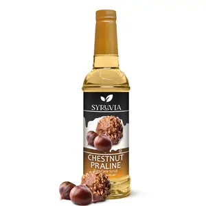 Syruvia Chestnut Praline Coffee Syrup - 25.4 fl oz. Premium Coffee Flavoring. Kosher, and Gluten-Free. Perfect for Drinks, Sodas, Shakes & Desserts