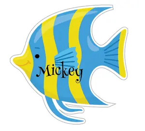 Royal Blue Fish Cruise Door Magnet - 5" Wide | Custom Name Magnet for Ship Cabin Door & Refrigerator Decoration - Colorful Vacation Keepsake Gift for Family & Friends