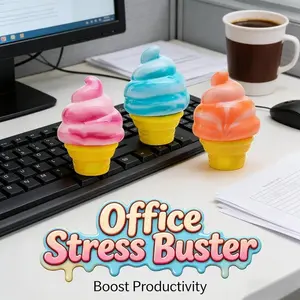 Ice Cream Creative Squeeze Soft Toy, Summer Stress Relief Toy, Cute Slow Rise Ice Cream Sensory Decompression Toy for Kids and Adults