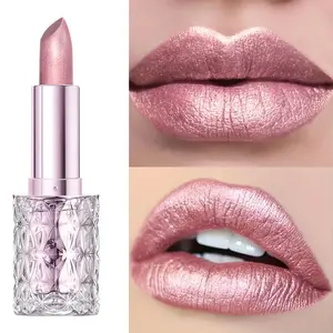 Huasurv Shiny Pearl Lipstick, Lipgloss, Glossy, Long-Lasting Fine Glitter, Moisturizing, Rich, Natural Easy Application, Creamy Texture, Beginner Friendly, Lip Care
