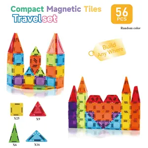 Magnetic Building Blocks Toy Set, Magnetic Construction Set, 20/26/36/42/56 Pieces, Mini Size, Easy Grip, Includes Storage Box, Educational Gift for Kids Aged 3-6, Magnetic Tiles
