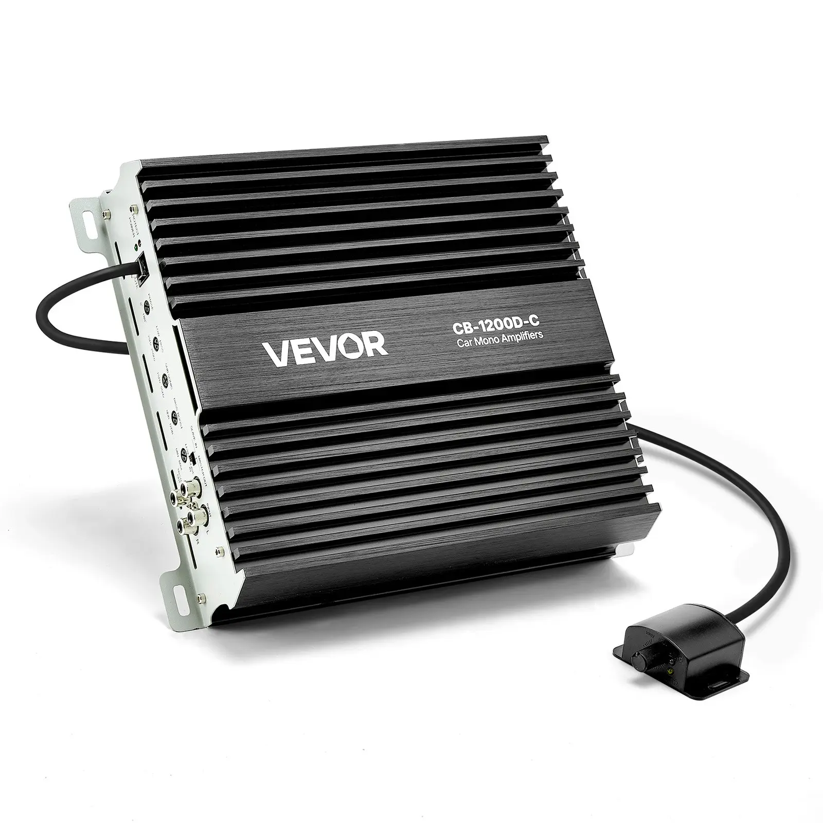 【Father's Day Gift】VEVOR 1-Channel Class D Monoblock Vehicle Amplifier, 1200W RMS MAX, 1/2/4 Ohm Stable, DC 14.4V Rated Voltage, 76 dB (1W) SNR, Remote Bass Control, Low-Pass Filter, Bass Boost, Phase Shift & Volume Adjuster for Car Audio System Upgrade
