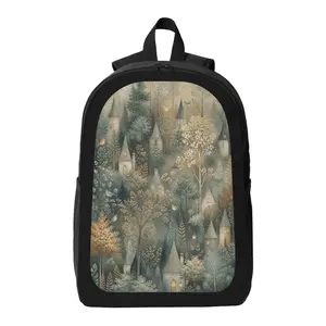 Forest Cabin Pattern Backpack Lightweight Casual Backpack with Zip Closure Adjustable Straps, Applicable to for Women and Men
